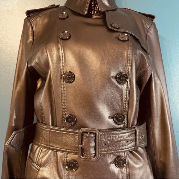 Burberry Leather Trench Coat US10 - Picture 2 of 15